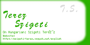 terez szigeti business card